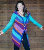 The Chevron Hooded Vest, PDF written pattern only