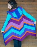 The Chevron Hooded Vest, PDF written pattern only