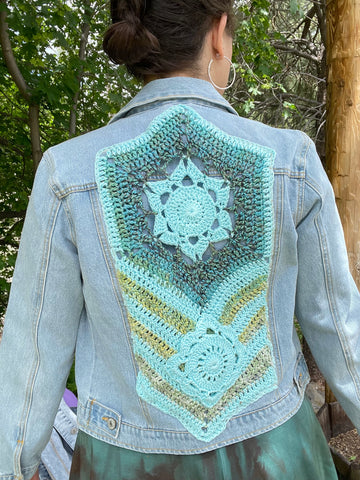 Upcycled Denim and Crochet Jacket