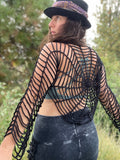 Spider Web Top in black