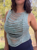 Venus Top in blue/green heather