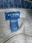 Chevron denim crochet upcycle jacket