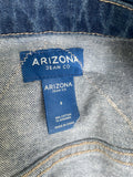 Chevron denim crochet upcycle jacket