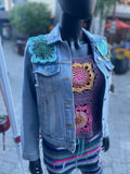 Upcycled Denim and Crochet Jacket