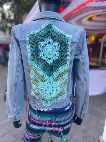 Upcycled Denim and Crochet Jacket