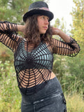 Spider Web Top in black