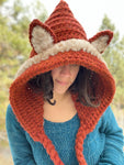 Fox Hood, Crochet Pattern PDF only