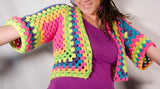 Neon Blacklight Crochet Cardigan