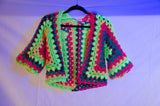 Neon Blacklight Crochet Cardigan