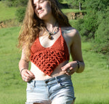 size XS Dragon Scale Sienna Crochet Halter Top