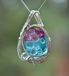 Handmade Glass, Wire Wrapped in Sterling Silver